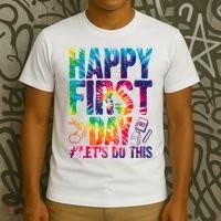 Happy First Day Let's Do This Back To School Rainbow T-Shirt thumb 3
