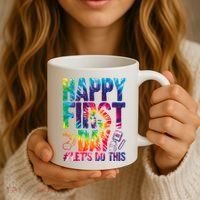 Happy First Day Let's Do This Back To School Rainbow Coffee Mug thumb 3