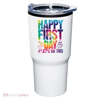 Happy First Day Let's Do This Back To School Rainbow Tumbler