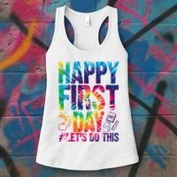 Happy First Day Let's Do This Back To School Rainbow Women's Tank Top thumb 3