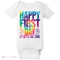 Happy First Day Let's Do This Back To School Rainbow Baby Bodysuit thumb 0