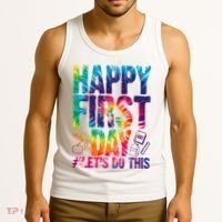 Happy First Day Let's Do This Back To School Rainbow Tank Top thumb 3