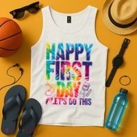 Happy First Day Let's Do This Back To School Rainbow Tank Top thumb 4