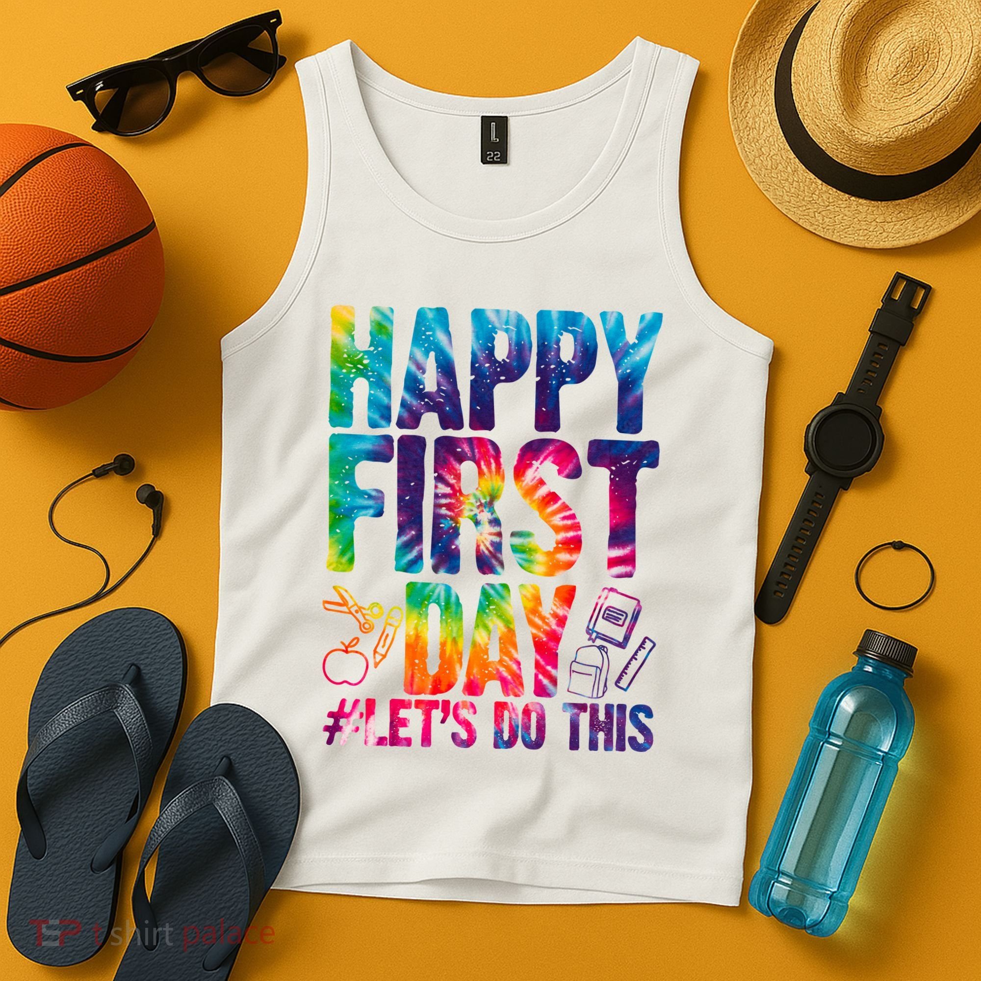 Happy First Day Let's Do This Back To School Rainbow Tank Top