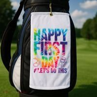 Happy First Day Let's Do This Back To School Rainbow Golf Towel thumb 2