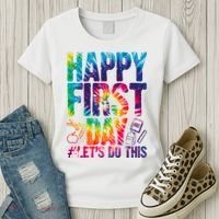 Happy First Day Let's Do This Back To School Rainbow Women's T-Shirt thumb 3