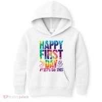 Happy First Day Let's Do This Back To School Rainbow Kids Hoodie thumb 0