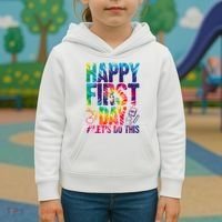 Happy First Day Let's Do This Back To School Rainbow Kids Hoodie thumb 3