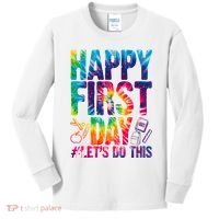 Happy First Day Let's Do This Back To School Rainbow Kids Long Sleeve Shirt thumb 0