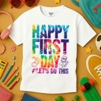 Happy First Day Let's Do This Back To School Rainbow Kids T-Shirt thumb 3