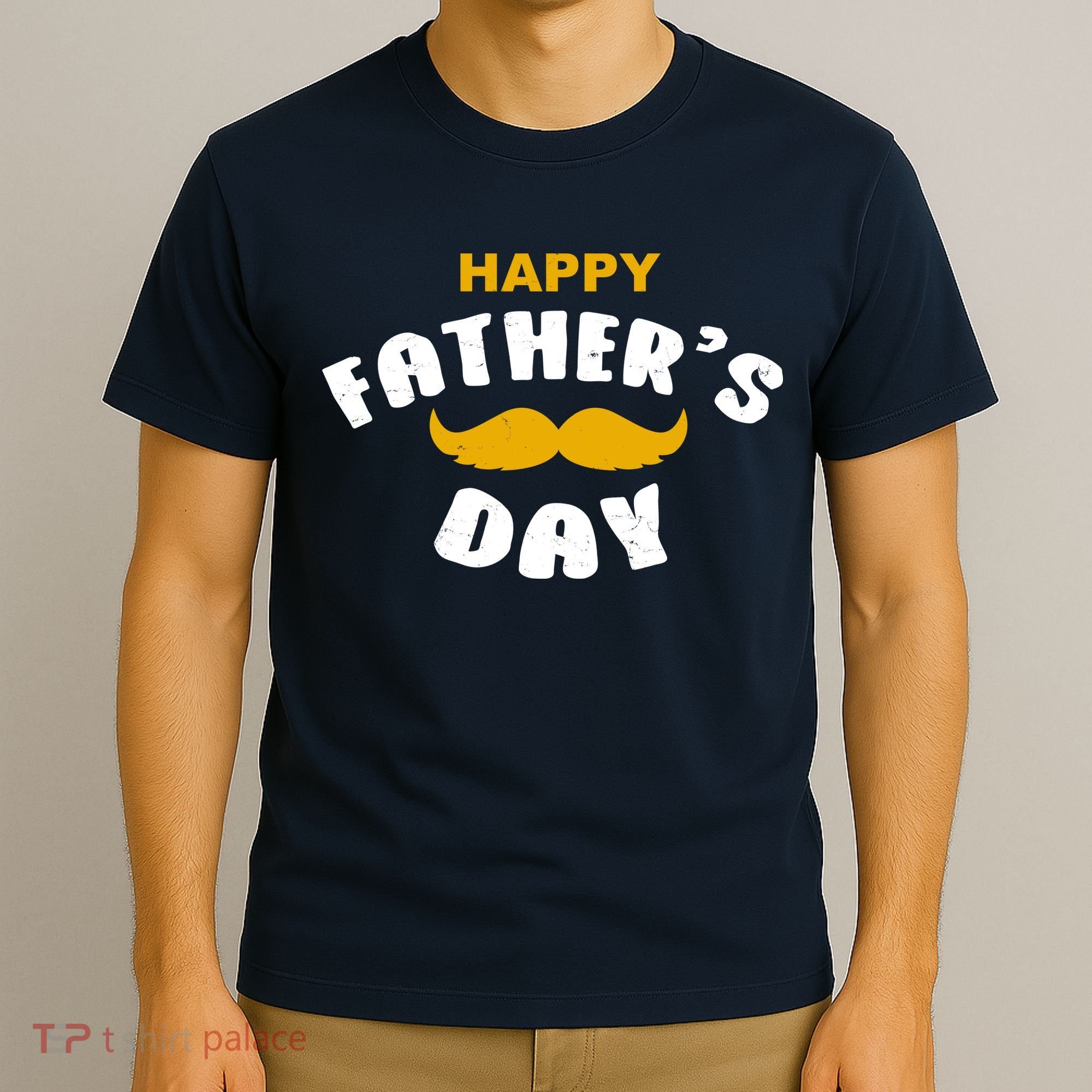 Happy Fathers Day Mustache Vintage T-Shirt