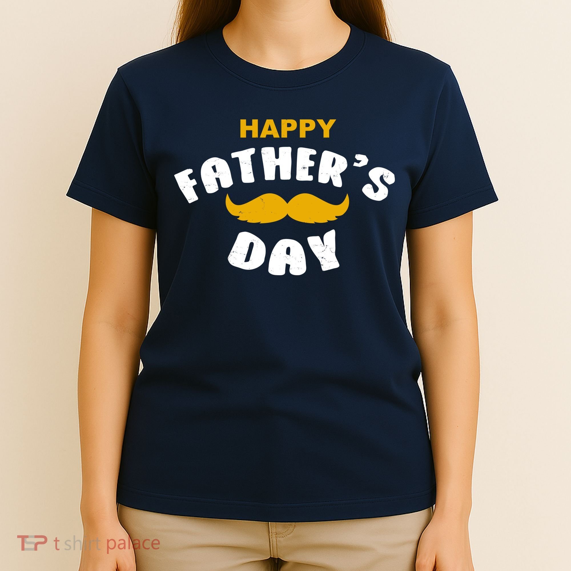 Happy Fathers Day Mustache Vintage T-Shirt