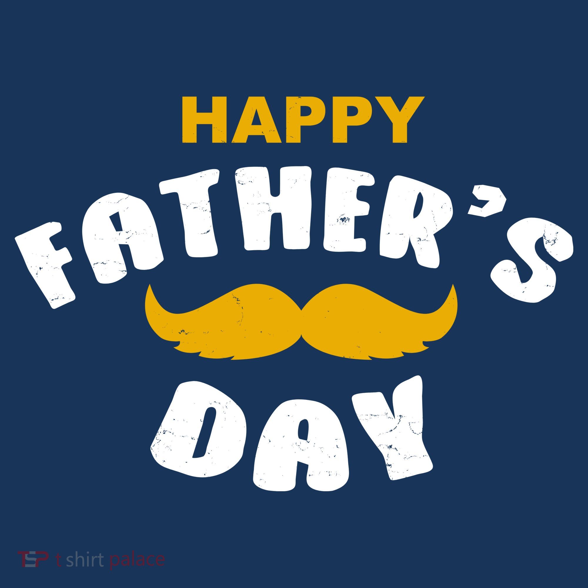 Happy Fathers Day Mustache Vintage T-Shirt