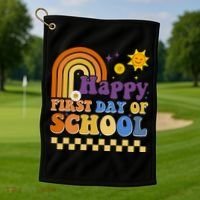 Happy First Day Of School Golf Towel thumb 1