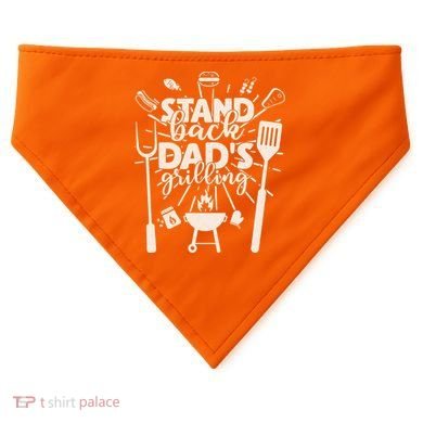 Happy Father's Day Stand Back Dad's Grilling USA-Made Doggie Bandana