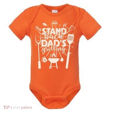 Happy Father's Day Stand Back Dad's Grilling Baby Bodysuit