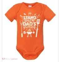 Happy Father's Day Stand Back Dad's Grilling Baby Bodysuit thumb 0