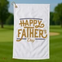 Happy Father's Day Celebration Gift Golf Towel thumb 1