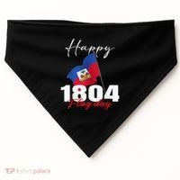 Haitian Flag Day Haiti 1804 For Proud Haitian USA-Made Doggie Bandana thumb 0