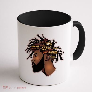 Happy Father's Day Black African American Dad Coffee Mug back