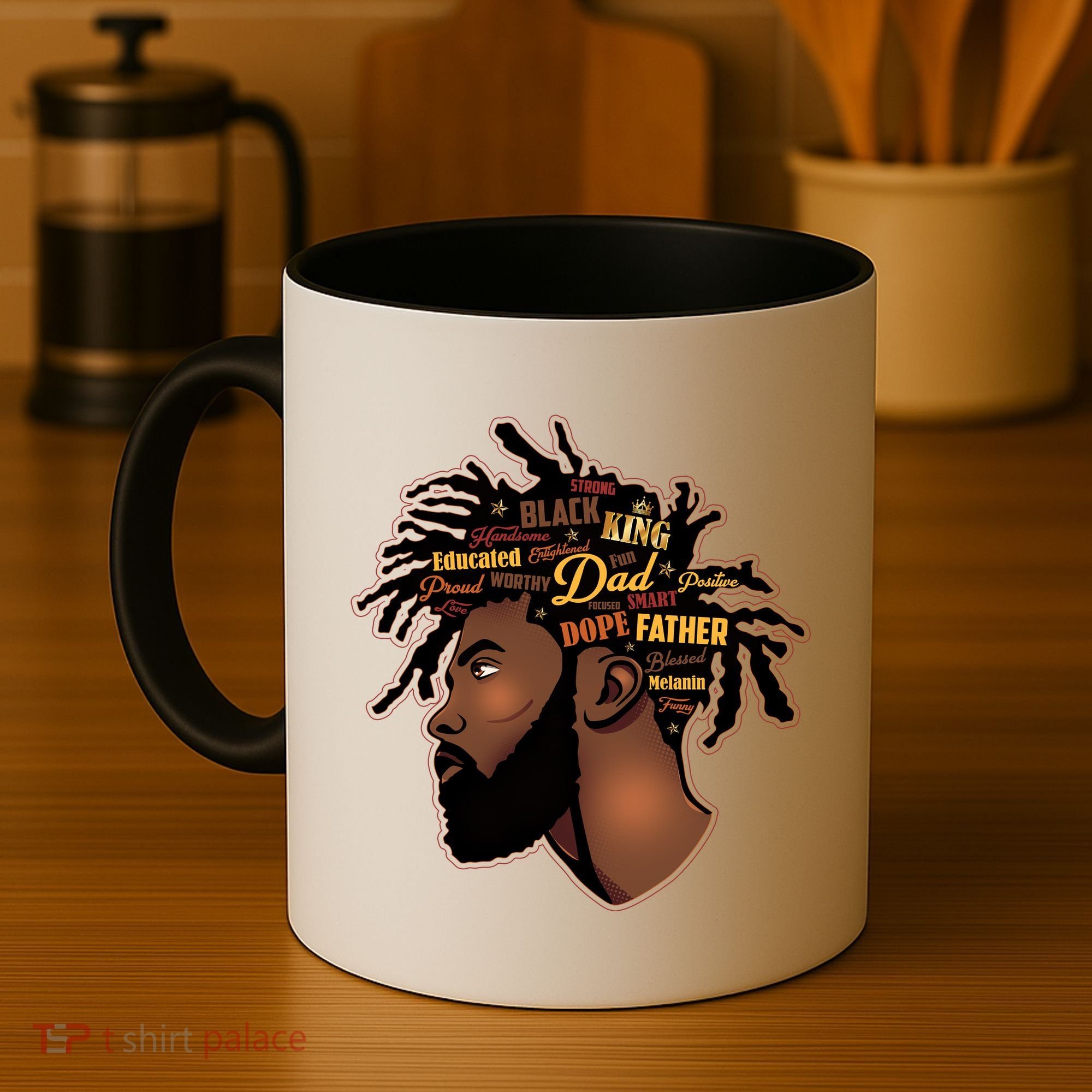 Happy Father's Day Black African American Dad Coffee Mug