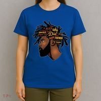 Happy Father's Day Black African American Dad T-Shirt thumb 4