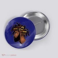 Happy Father's Day Black African American Dad Button thumb 0