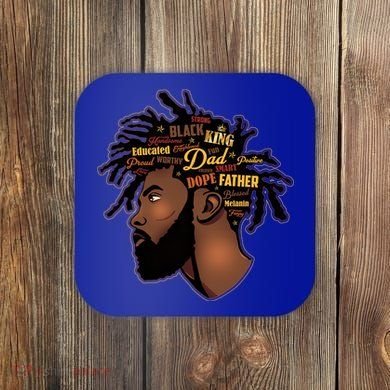 Happy Father's Day Black African American Dad Coaster
