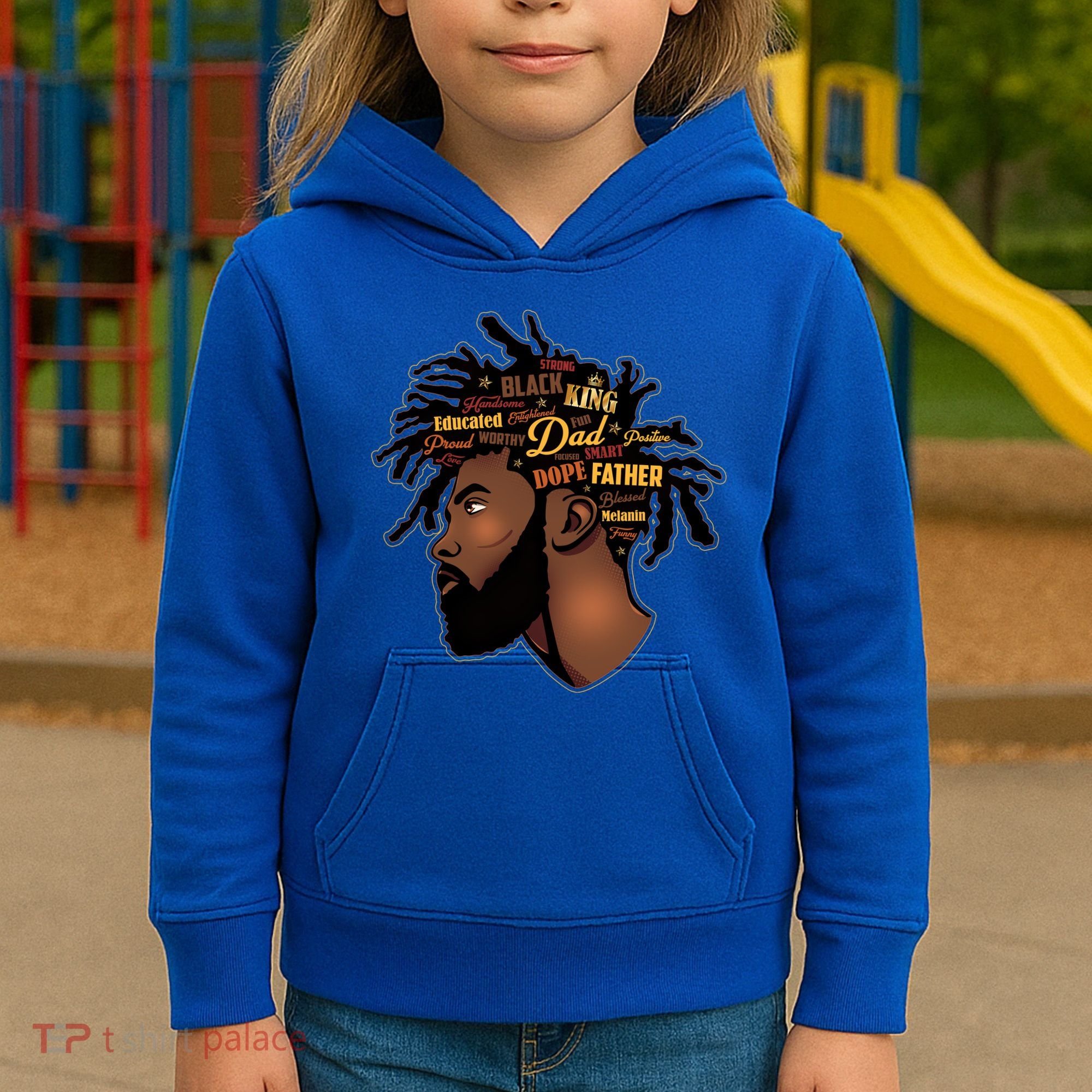 Happy Father's Day Black African American Dad Kids Hoodie