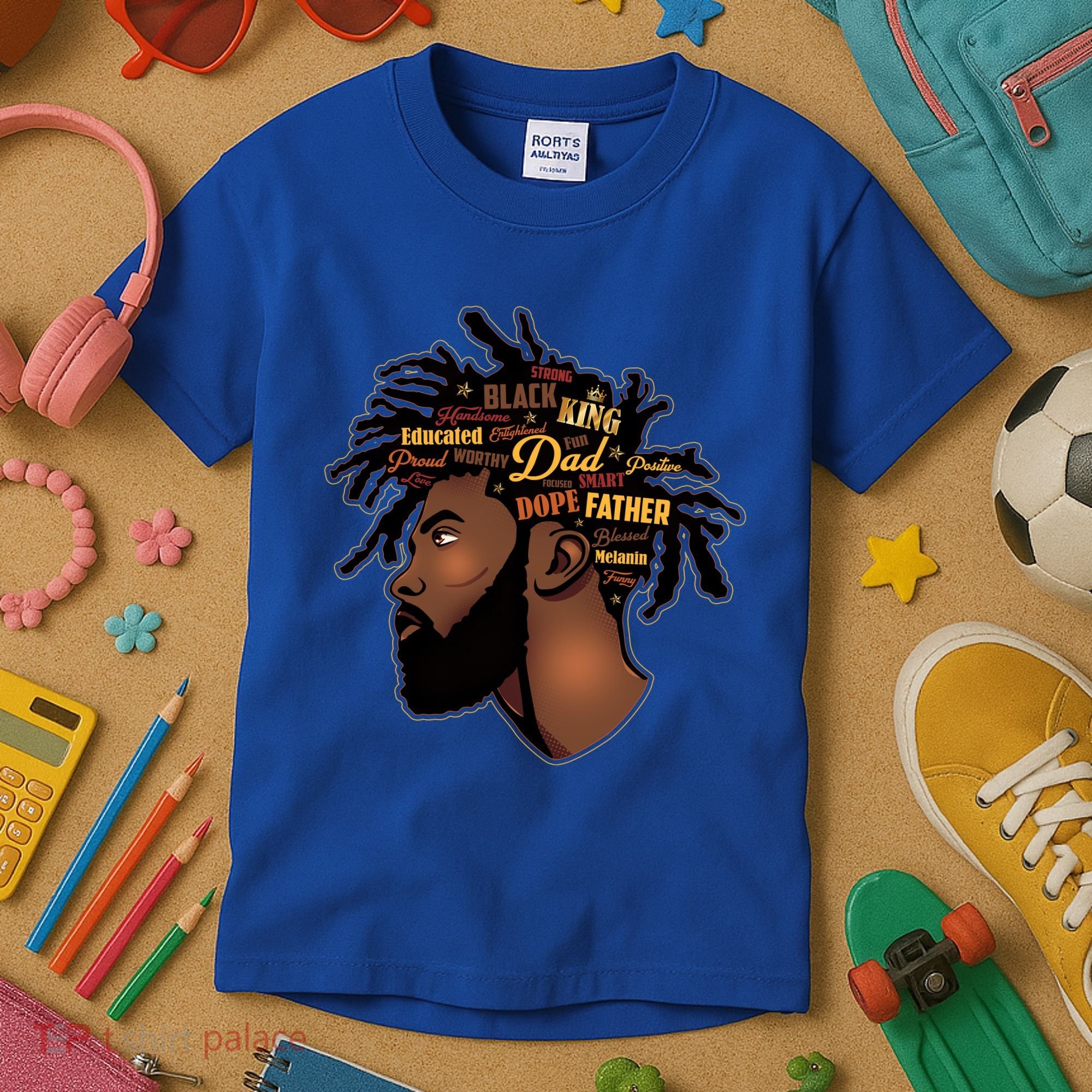 Happy Father's Day Black African American Dad Kids T-Shirt