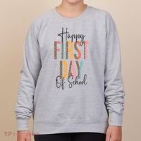 Happy First Day Of School Leopard Back To School Teacher Women's Sweatshirt thumb 0
