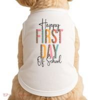 Happy First Day Of School Leopard Back To School Teacher Doggie Tank thumb 0
