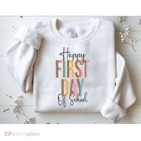 Happy First Day Of School Leopard Back To School Teacher Sweatshirt thumb 2