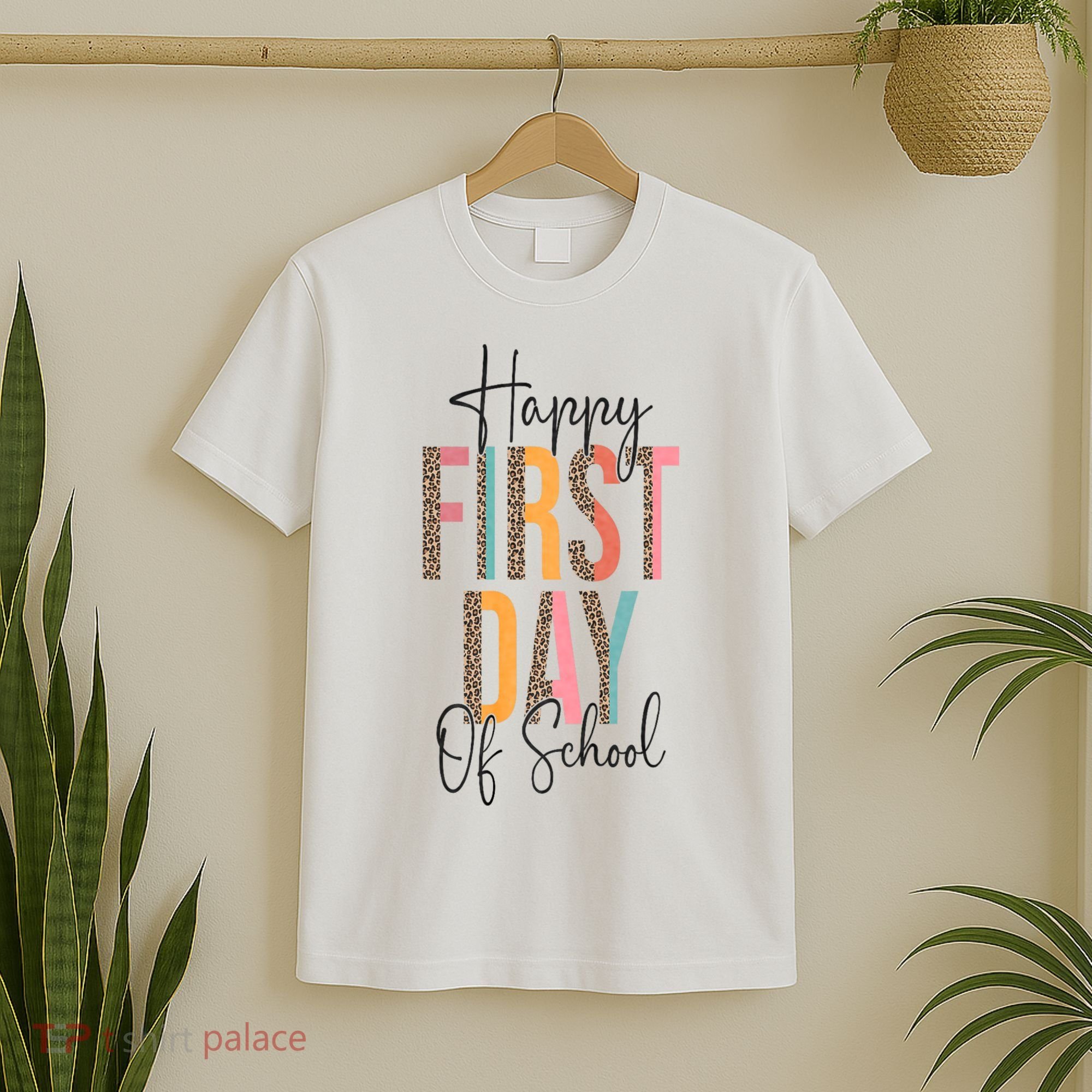 Happy First Day Of School Leopard Back To School Teacher T-Shirt