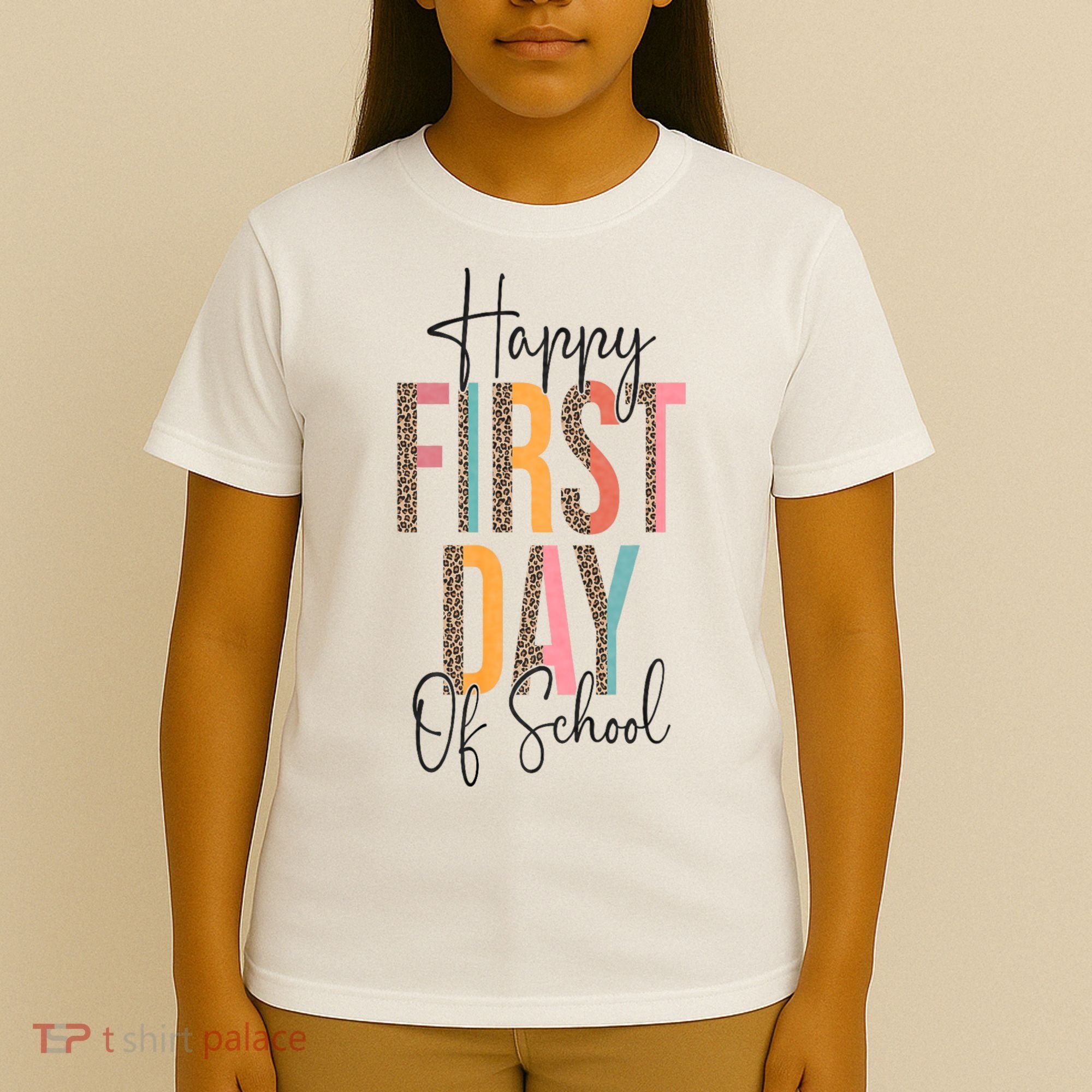 Happy First Day Of School Leopard Back To School Teacher T-Shirt