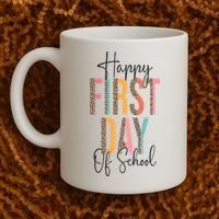 Happy First Day Of School Leopard Back To School Teacher Coffee Mug thumb 2