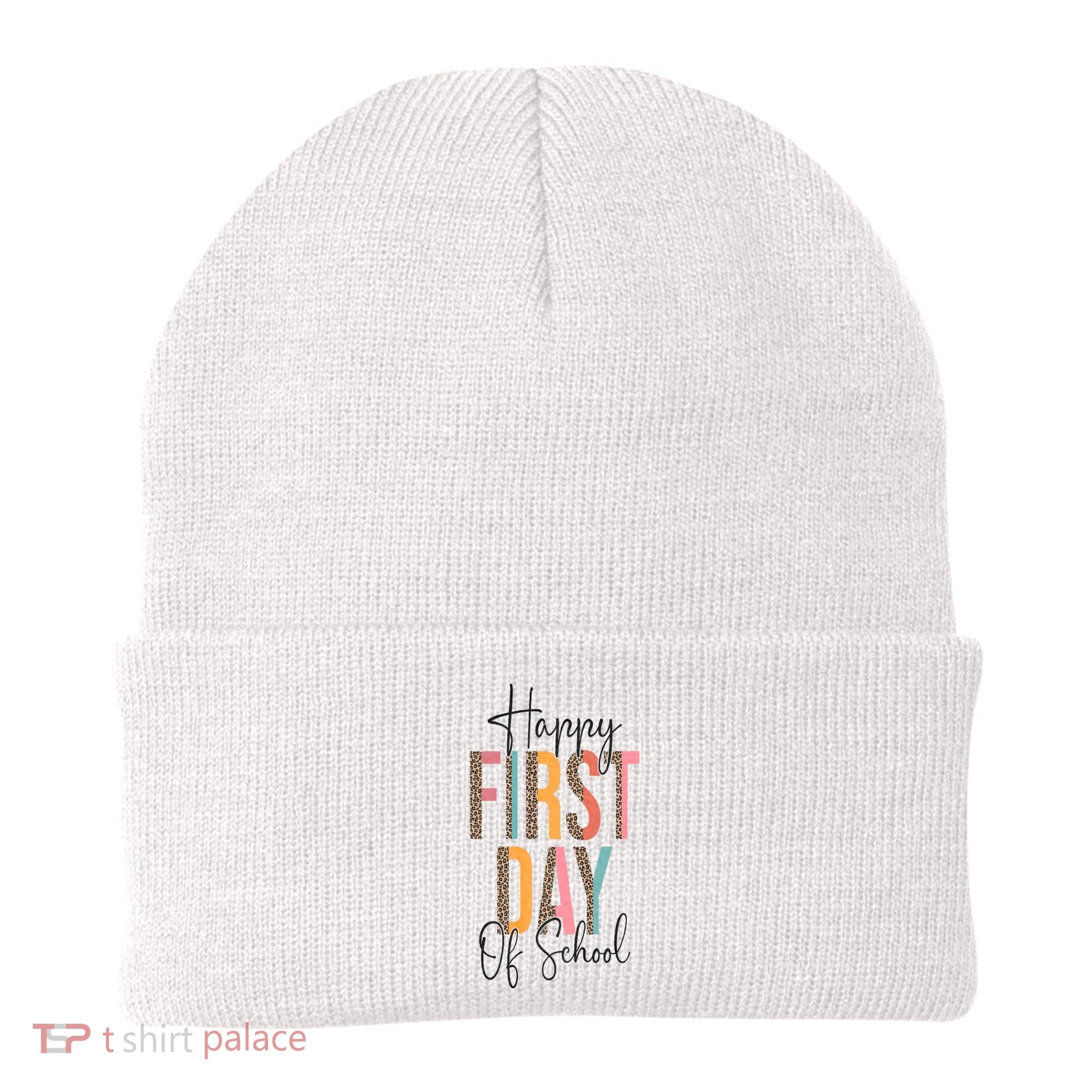 Happy First Day Of School Leopard Back To School Teacher Beanie
