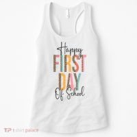 Happy First Day Of School Leopard Back To School Teacher Women's Tank Top thumb 0