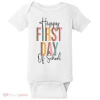Happy First Day Of School Leopard Back To School Teacher Baby Bodysuit thumb 0