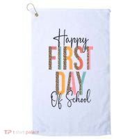 Happy First Day Of School Leopard Back To School Teacher Golf Towel thumb 0