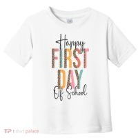 Happy First Day Of School Leopard Back To School Teacher Toddler T-Shirt thumb 0