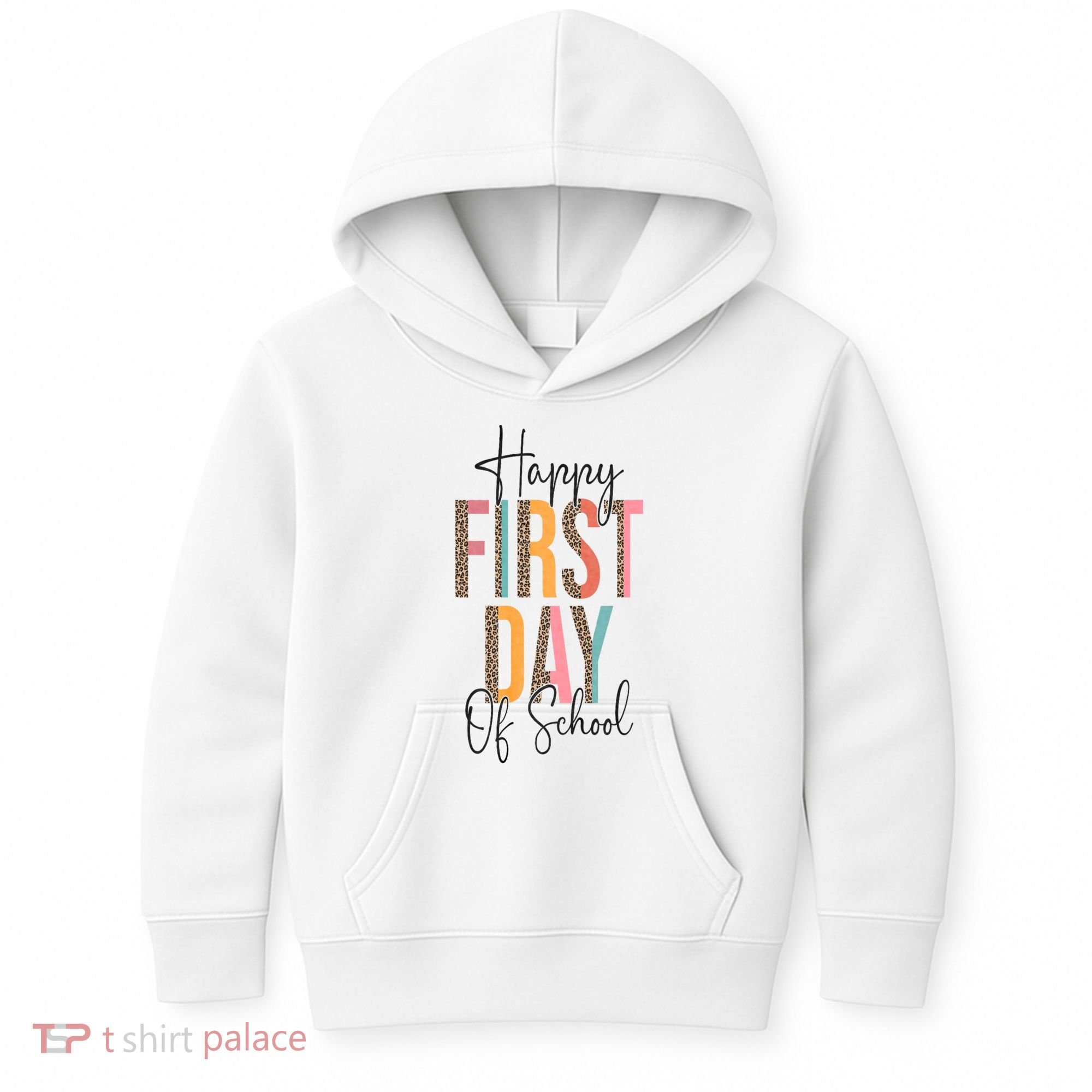 Happy First Day Of School Leopard Back To School Teacher Kids Hoodie
