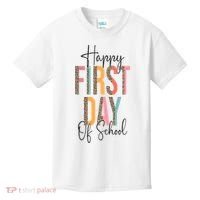 Happy First Day Of School Leopard Back To School Teacher Kids T-Shirt thumb 0