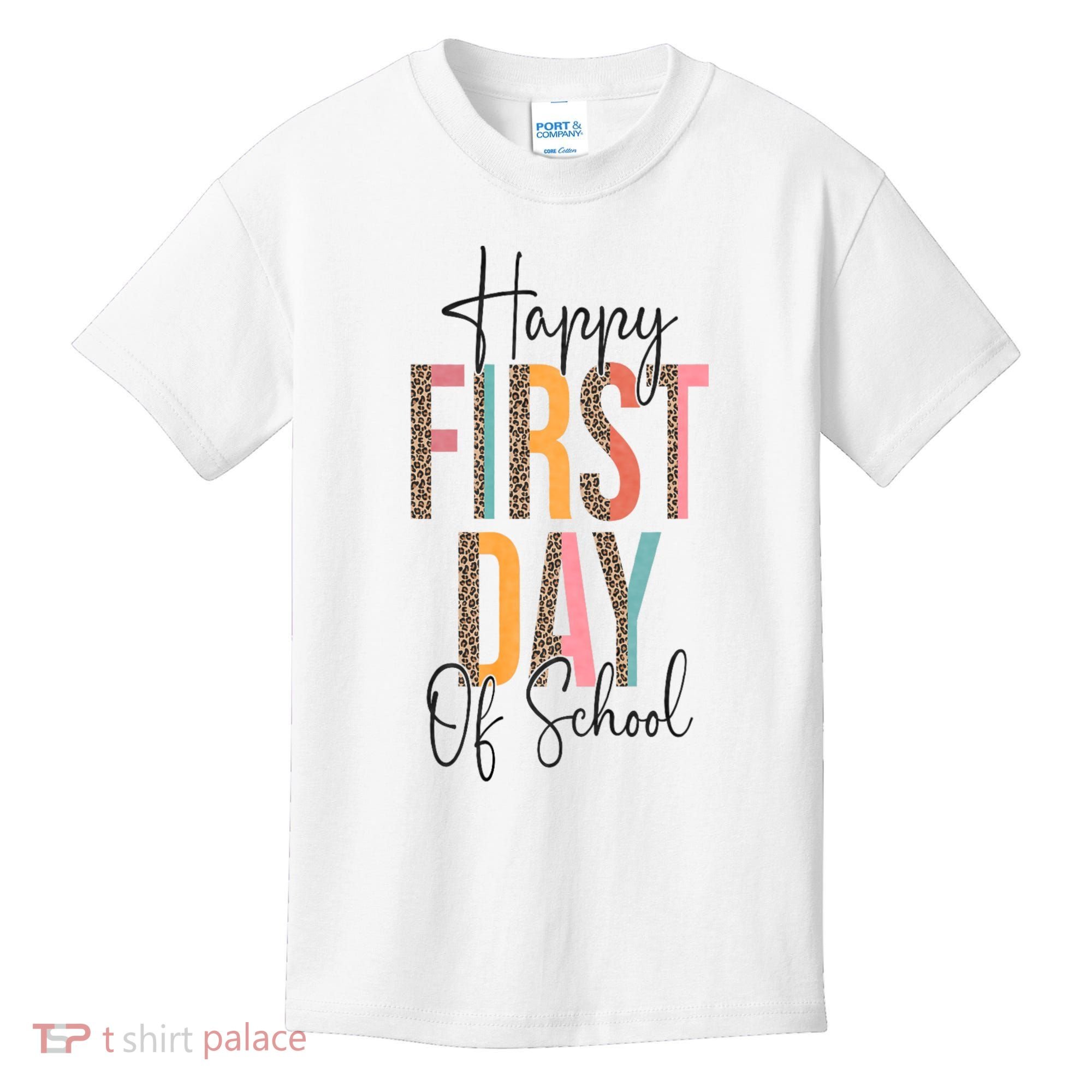 Happy First Day Of School Leopard Back To School Teacher Kids T-Shirt
