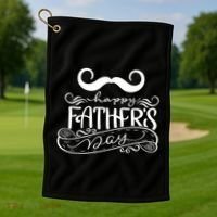 Happy Father's Day Dad Mustache Golf Towel thumb 1