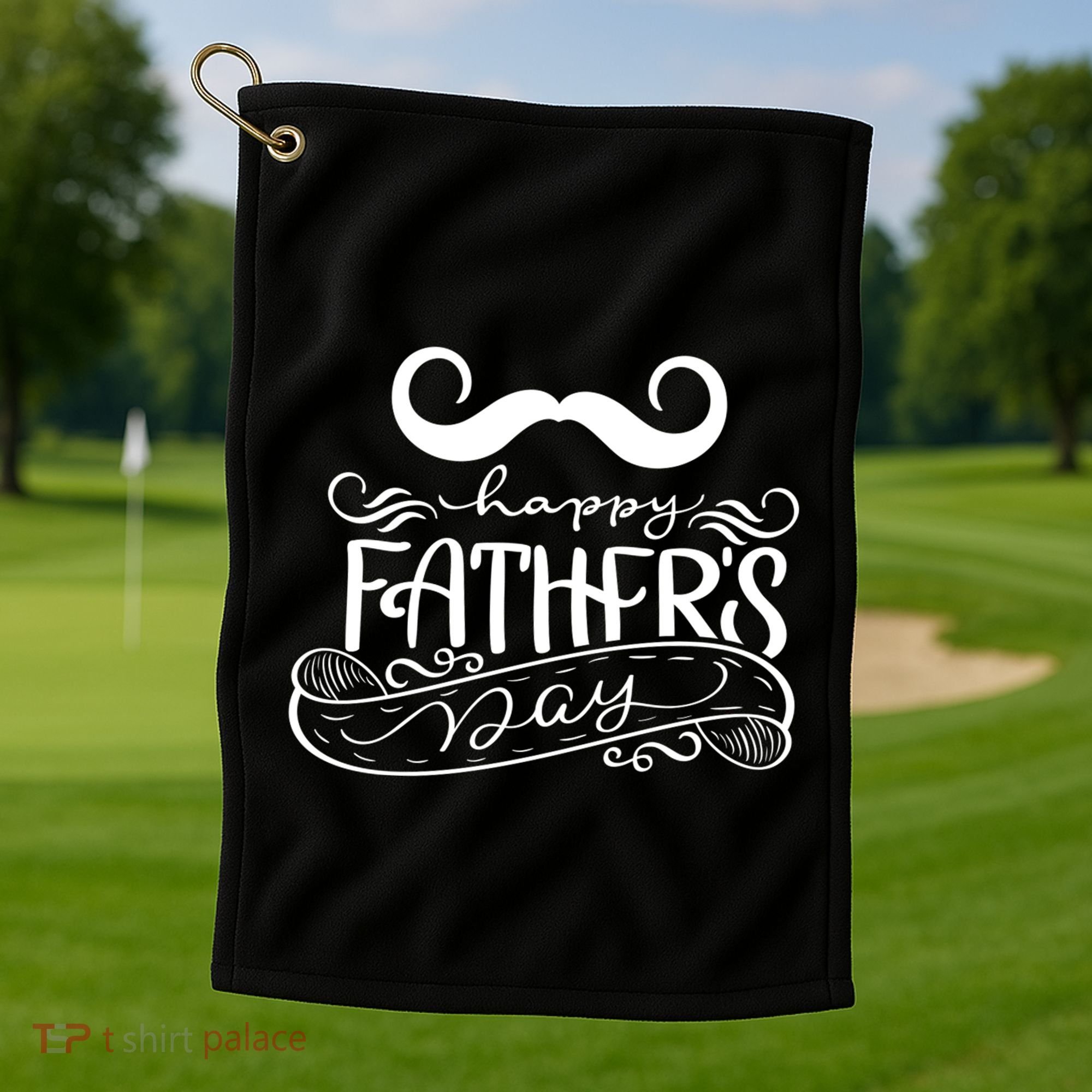 Happy Father's Day Dad Mustache Golf Towel