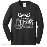 Happy Father's Day Dad Mustache Kids Long Sleeve Shirt thumb 0