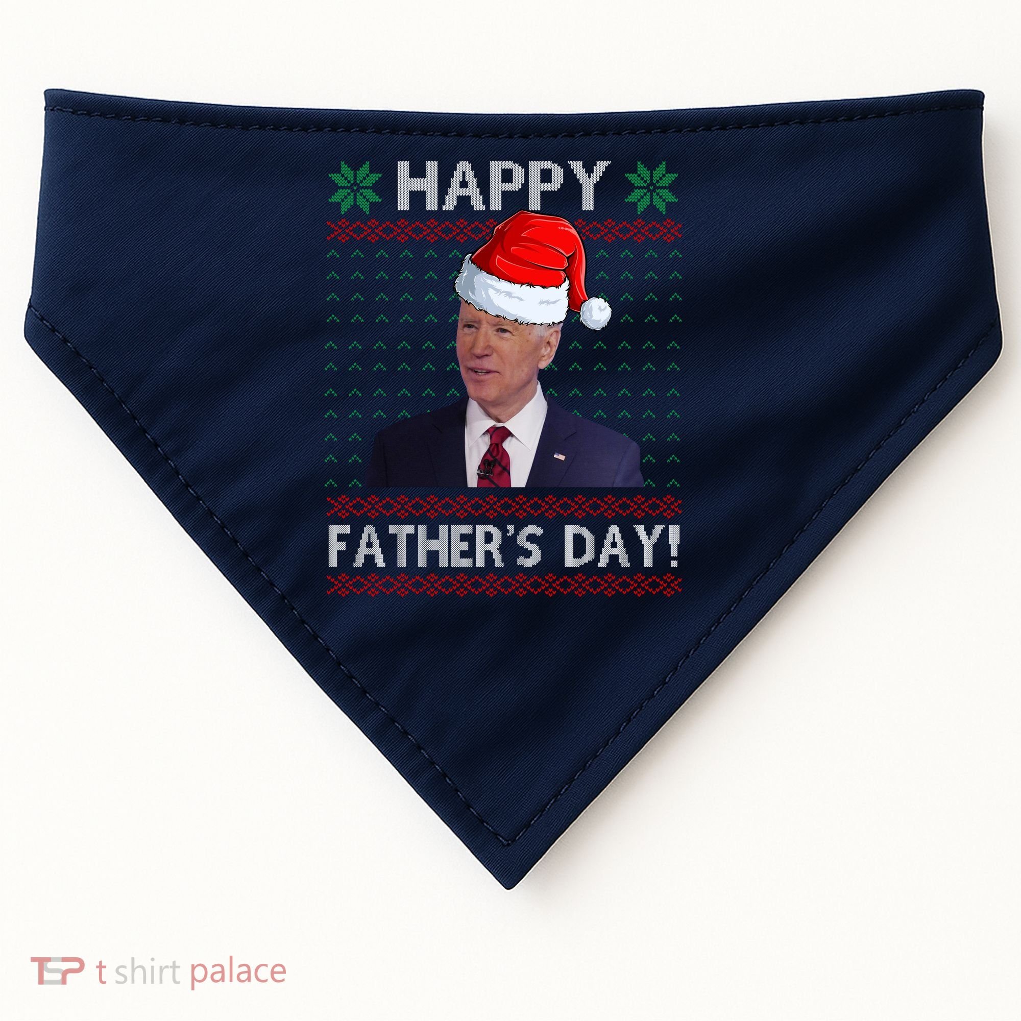 Happy Father's Day Funny Joe Biden Christmas USA-Made Doggie Bandana