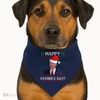 Happy Father's Day Funny Joe Biden Christmas USA-Made Doggie Bandana thumb 1