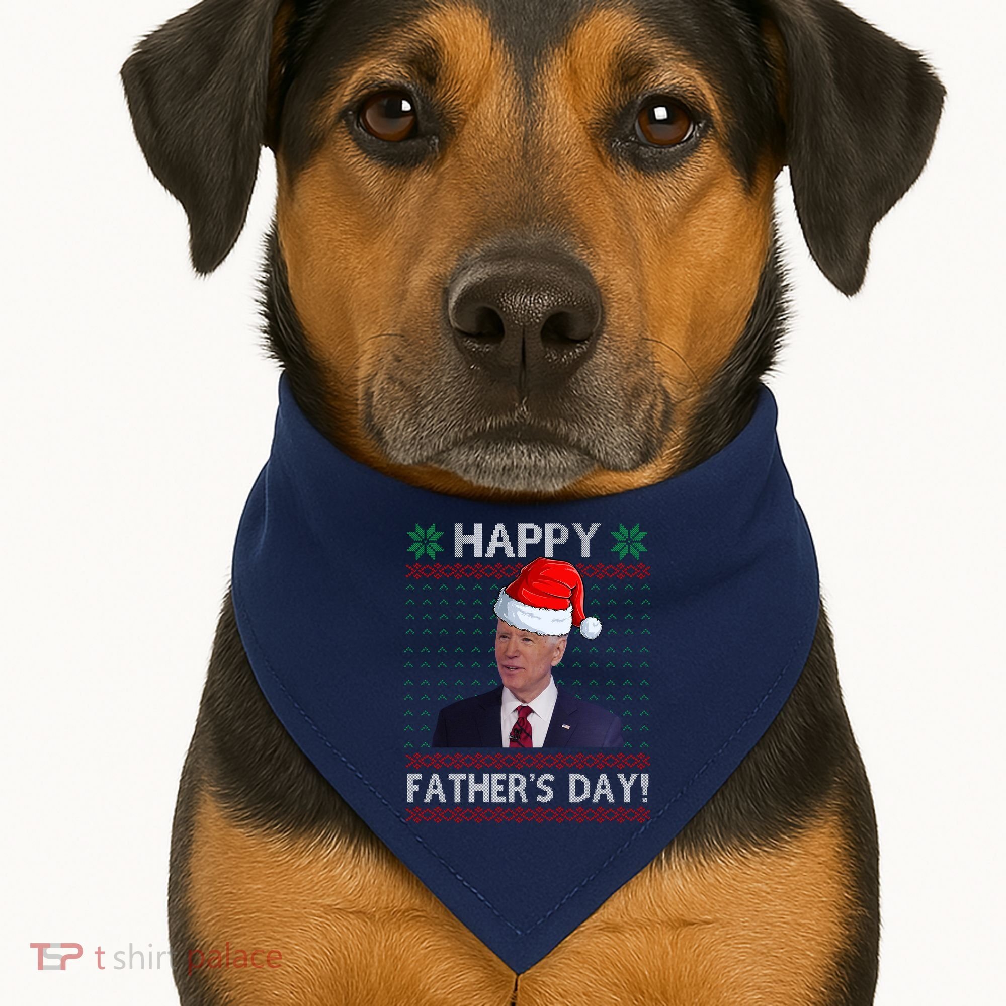 Happy Father's Day Funny Joe Biden Christmas USA-Made Doggie Bandana